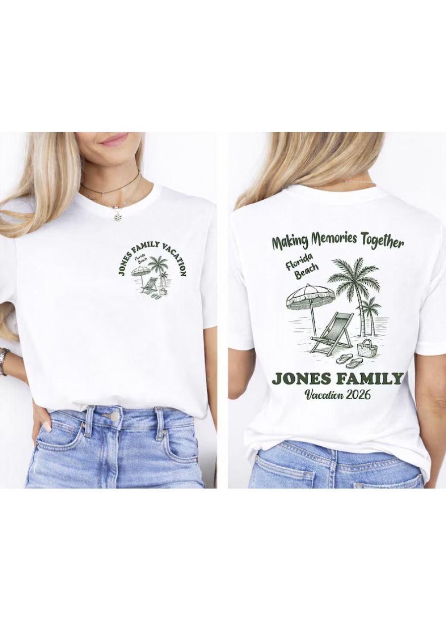 Custom Family Vacation 2026 Shirts, Summer Beach Trip T-Shirt