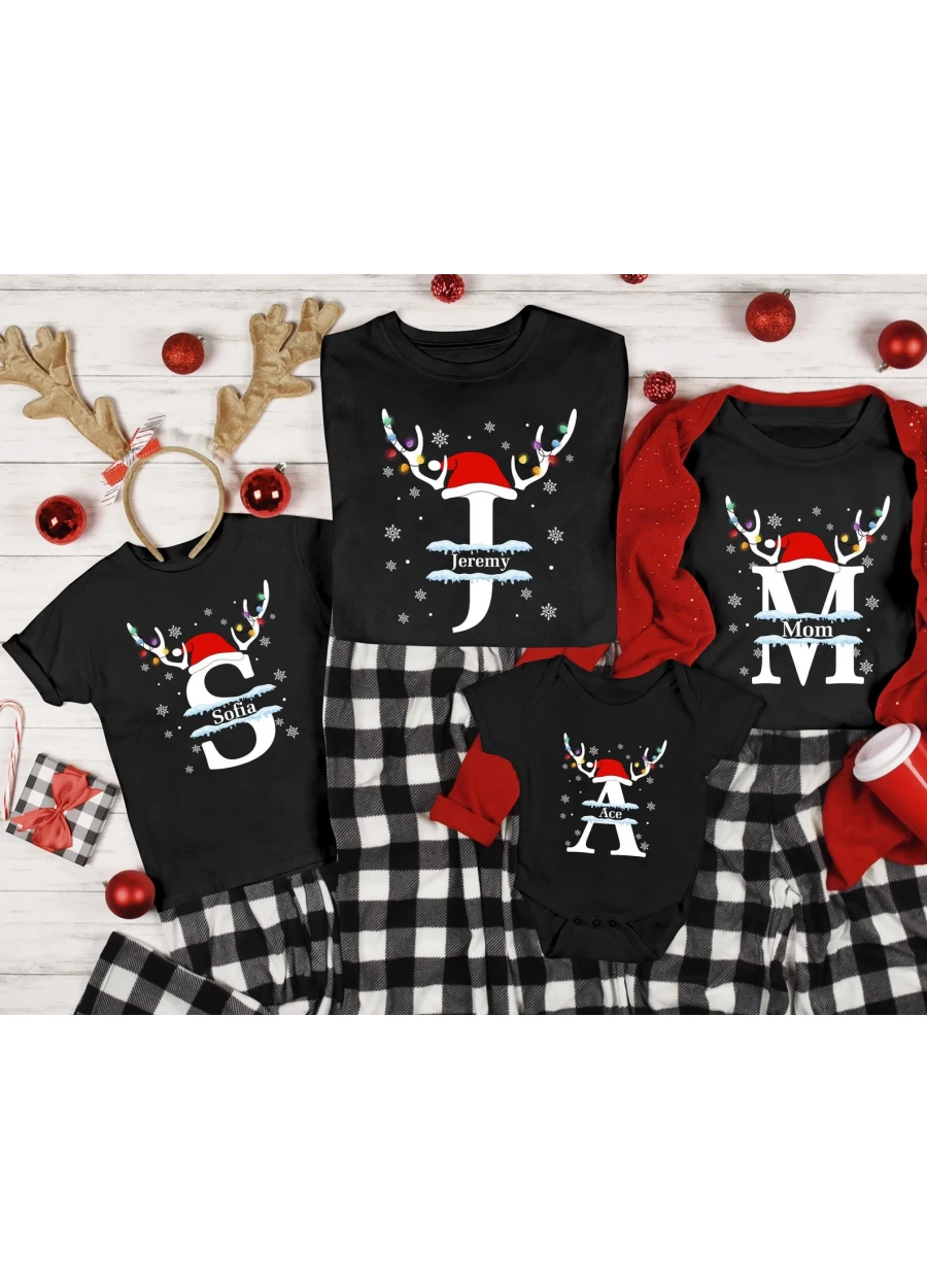 Personalized Family Christmas Shirt: Monogrammed Holiday T-Shirt