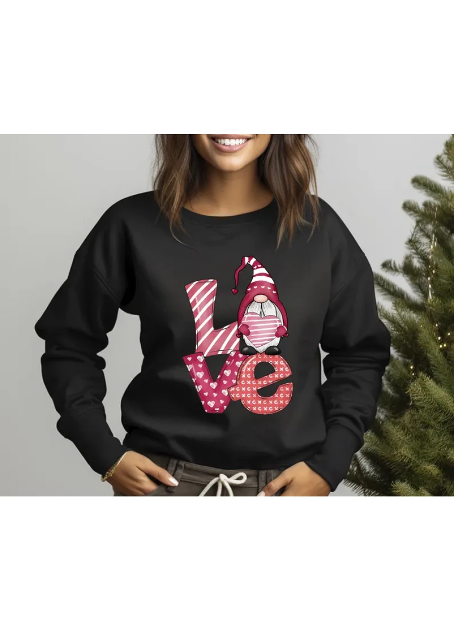 Valentine Gnome Sweatshirt: Valentines Day Sweater, Love Couple Hoodies