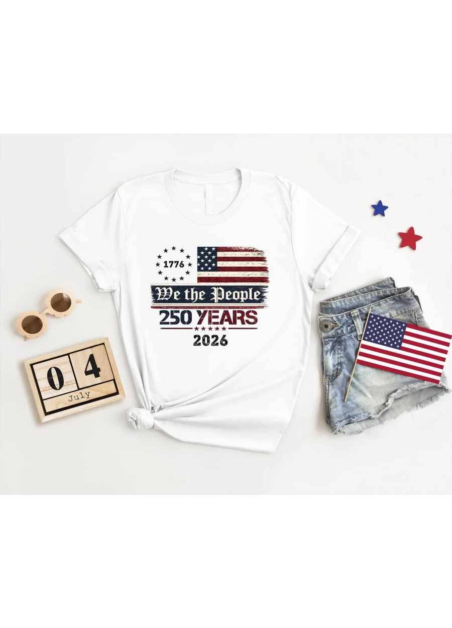 Usa 250th Anniversary T-Shirt, Patriotic USA Flag Tee, We The People Shirt