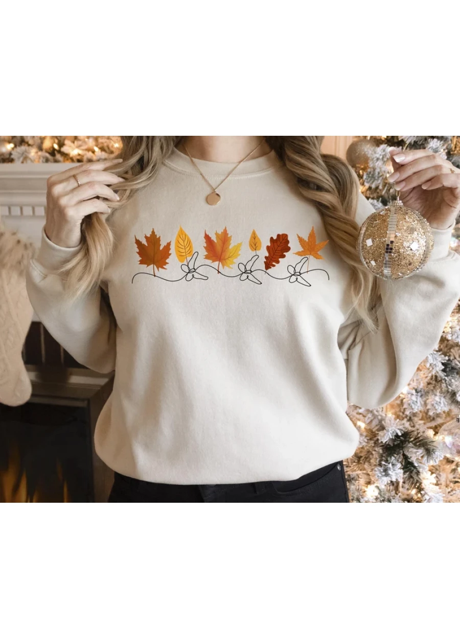 Fall Leaves Crewneck Sweatshirt: Autumn Graphic Tee