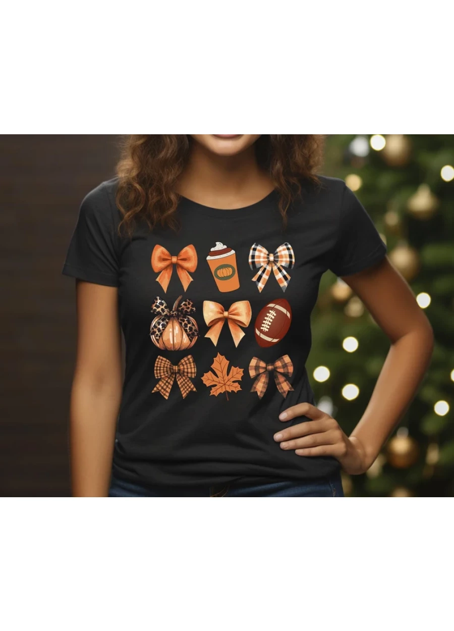 Fall Graphic Shirt: Coquette Bows, Pumpkin Spice, Football Tee