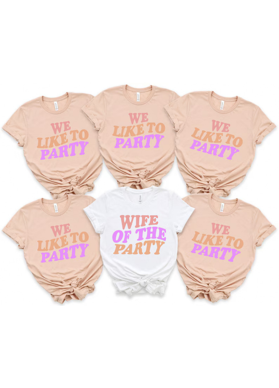Retro Bachelorette Party Shirts: Wife of the Party Graphic Tee