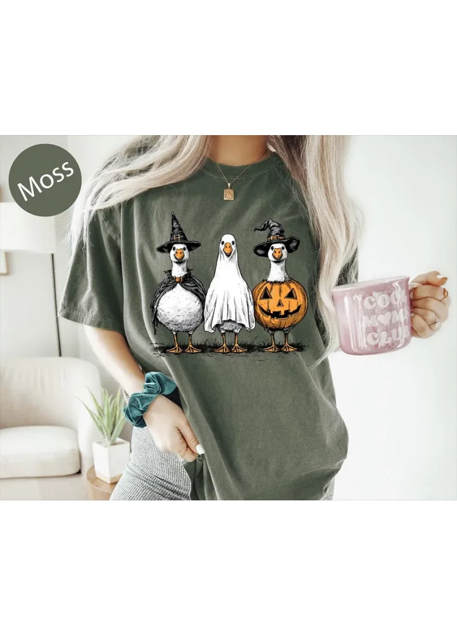 Comfort Colors Halloween Goose Shirt: Spooky Fall Tee