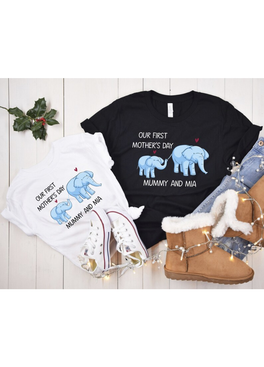 Elephant Mother's Day Matching Shirt: Mommy and Baby Outfit