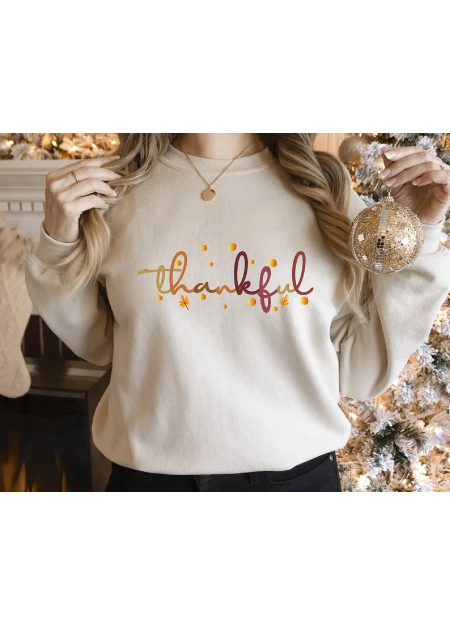 Thankful Sweatshirt: Thanksgiving Crewneck Sweater