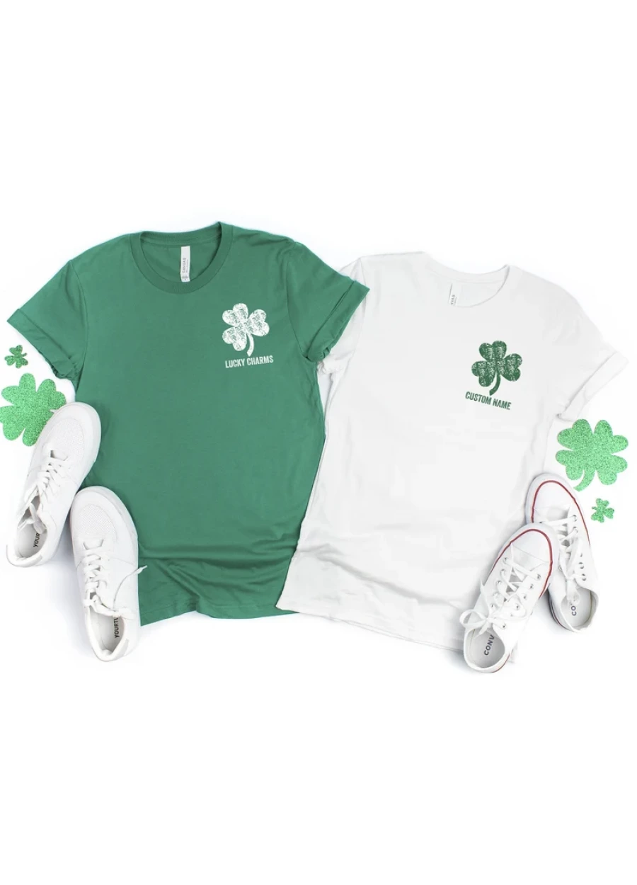 Custom St Patrick's Day Shirt: Personalized Lucky Shamrock Pocket