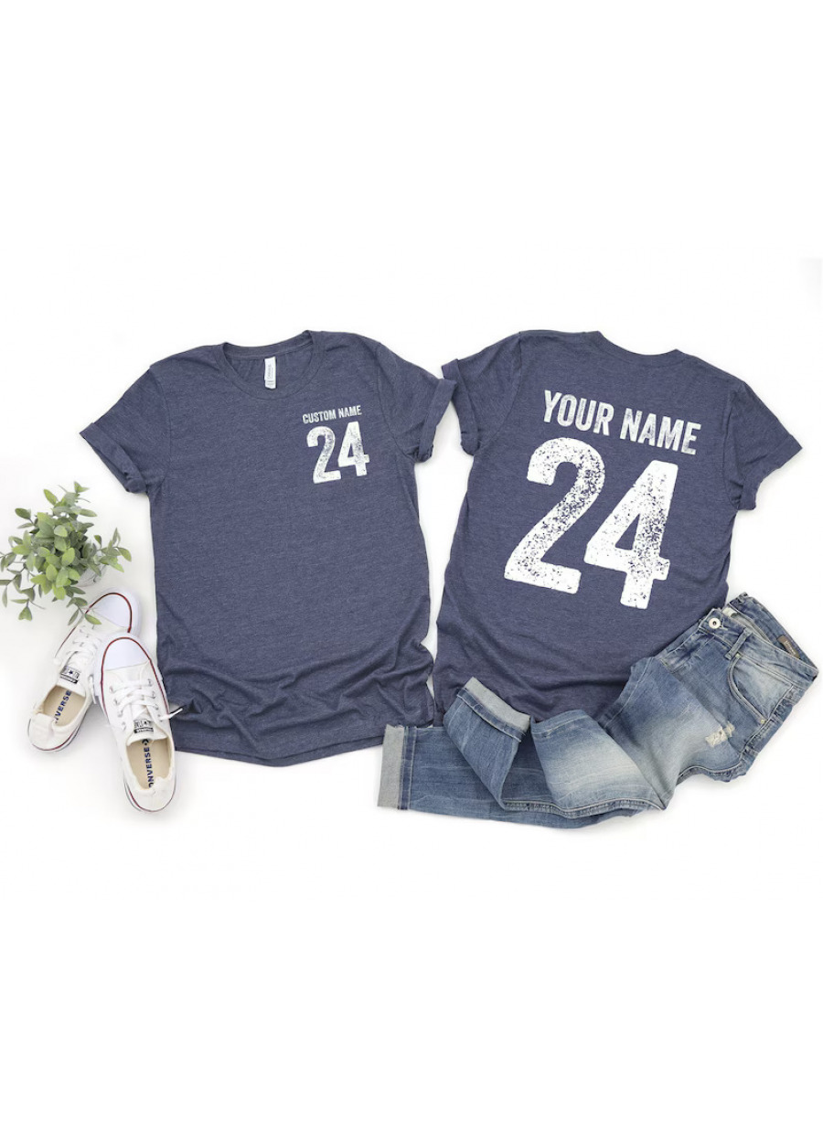 Personalized Sports T-Shirt: Custom Name & Number Team Tee