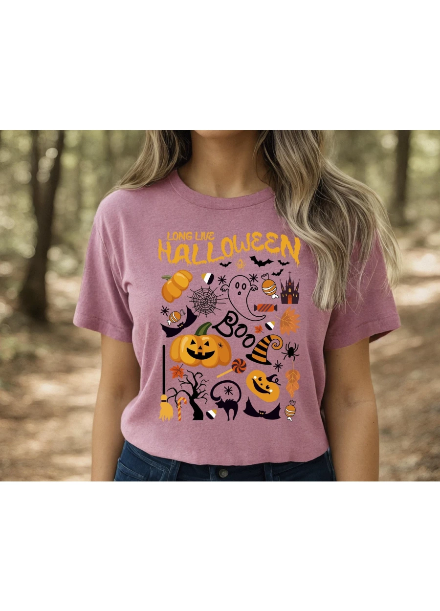 Retro Halloween T-Shirt: Spooky Black Cat & Pumpkin Tee