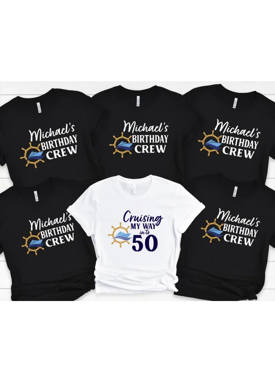 Custom Cruise Birthday Crew T-Shirt: Personalized Cruise Party Tee