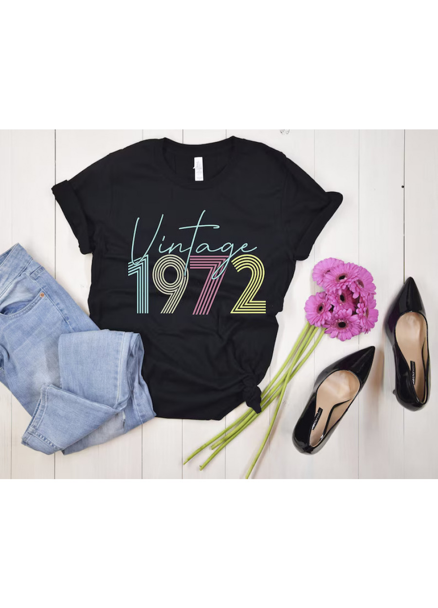 Vintage 1972 Retro Tee: 53rd Birthday Gift Shirt