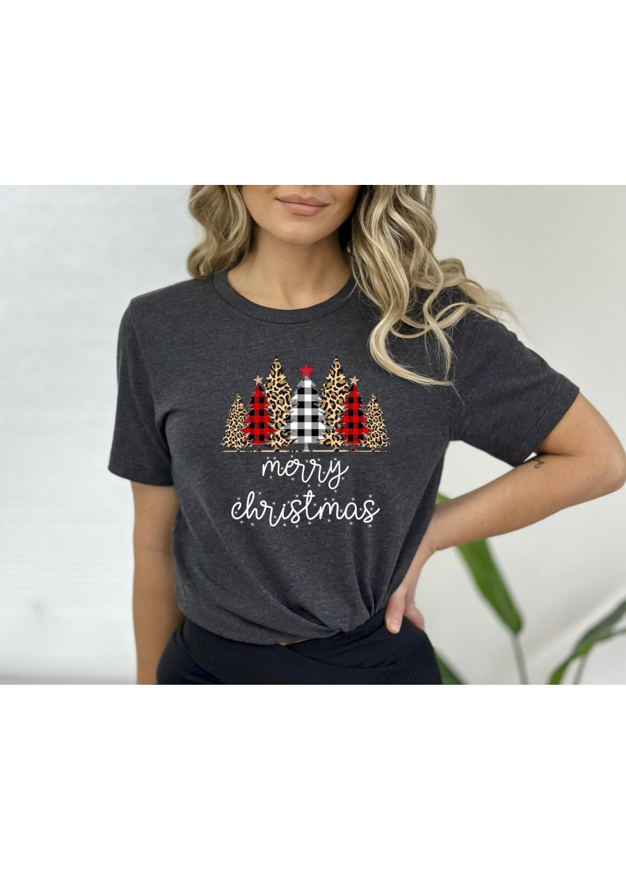 Leopard Christmas Tree Shirt: Women's Holiday Tee