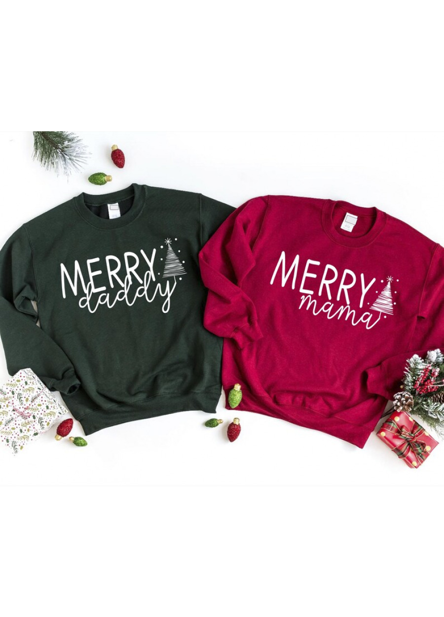 Merry Family Christmas Sweatshirts: Matching Mommy and Me Hoodies