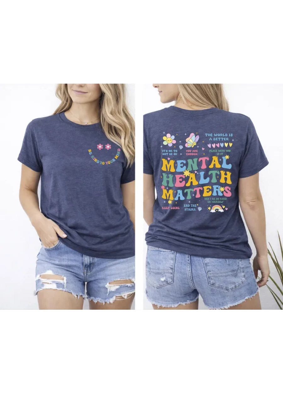 Mental Health Matters Shirts, Women Inspirational Gifts, Be Kind to Your Mind T-Shirt, Counselor Shirt