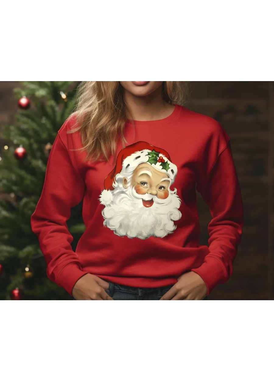 Retro Santa Sweatshirt: Vintage Christmas Holiday Clothing