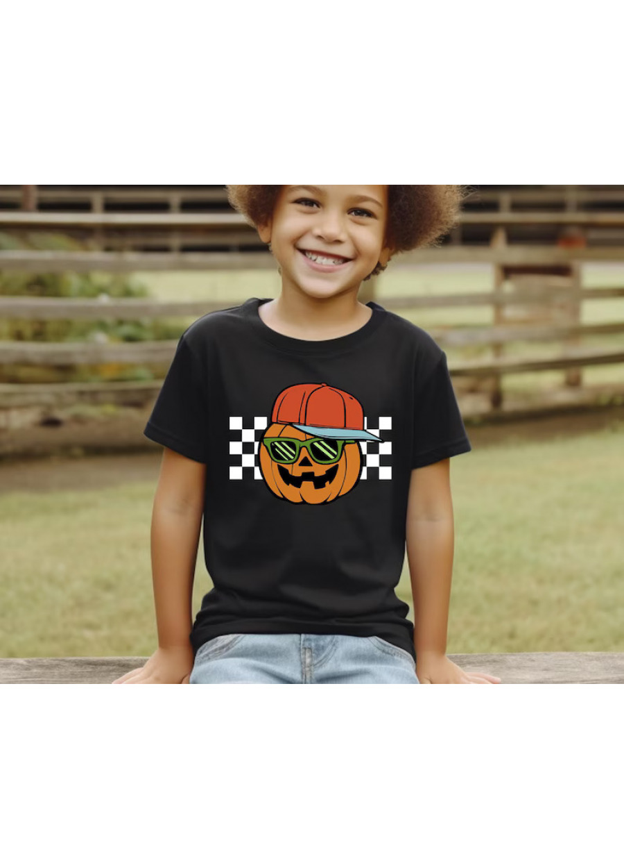 Pumpkin Dude Toddler Shirt, Retro Boys Halloween Kids Tee, Cute Fall Toddler T-shirt, Pumpkin Hat, Halloween Toddler Shirt
