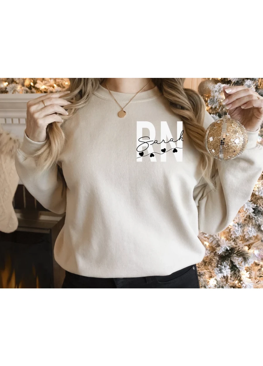 Custom Nurse Sweatshirt: Personalized RN Shirt, Chic Nursing Sweater