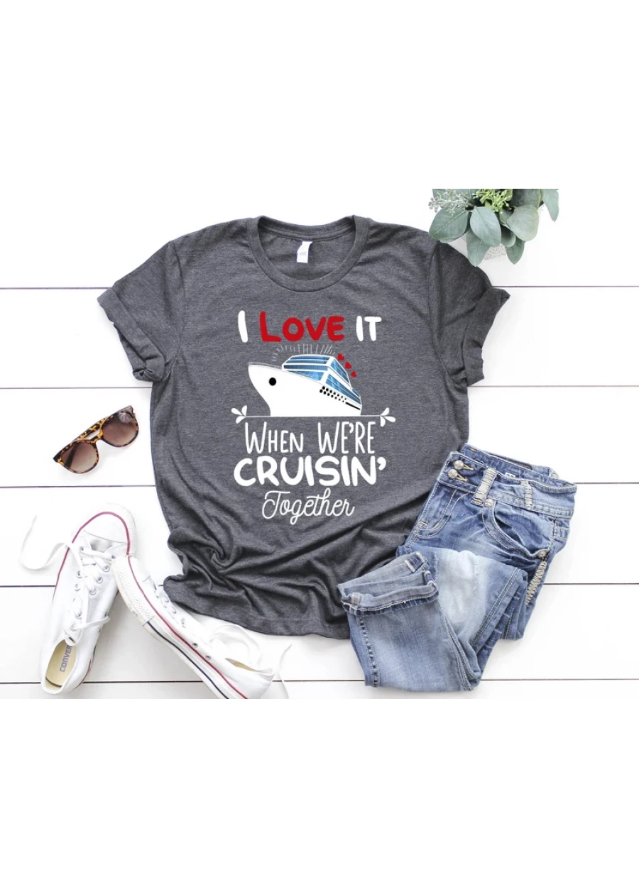 Cruising Together Tee: Couple's Vacation Shirt