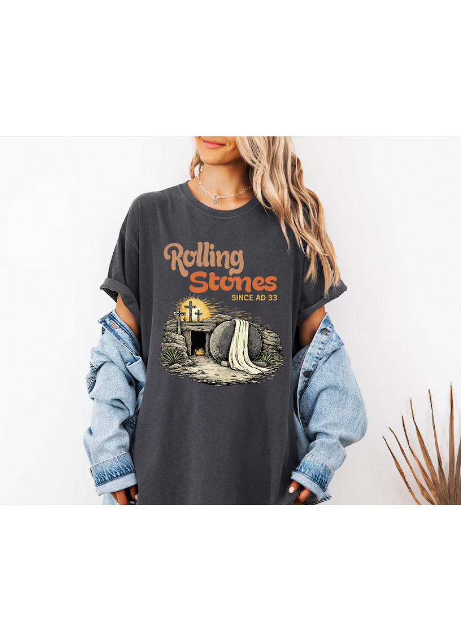 Comfort Colors Rolling Stones T-Shirt, Easter Shirt, Jesus Sweatshirt For Woman, Christian Apparel