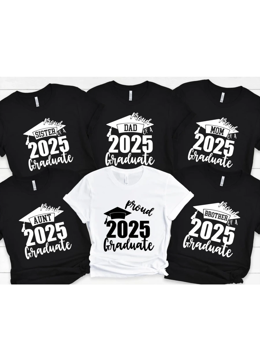 Custom Proud Family Of 2025 Graduate T-Shirt