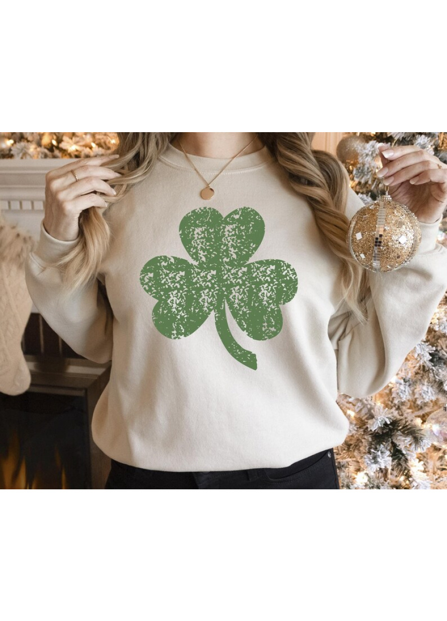 Retro Shamrock Sweatshirt, Lucky St. Patrick's Day Sweater