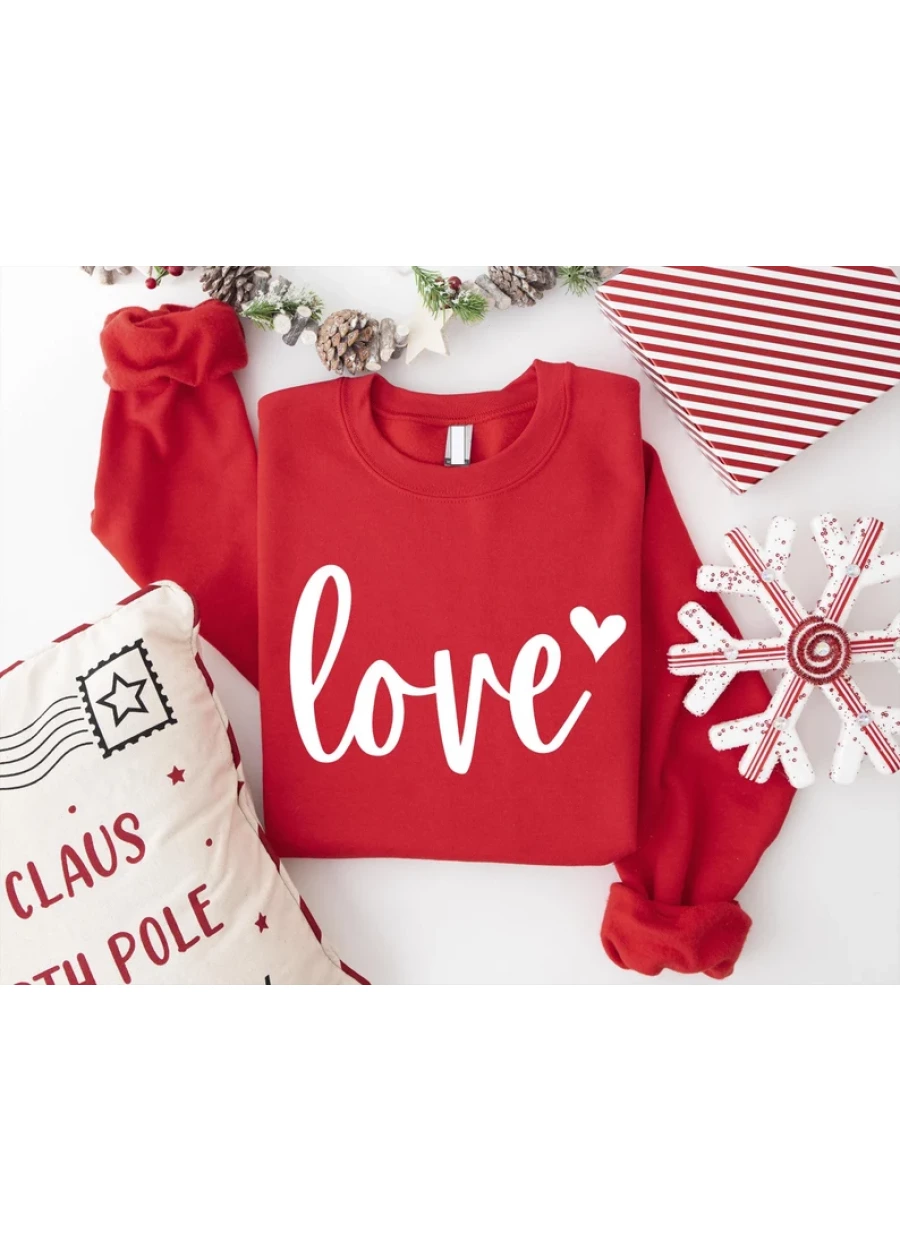 Love Heart Sweatshirt: Valentines Day Couple Hoodie