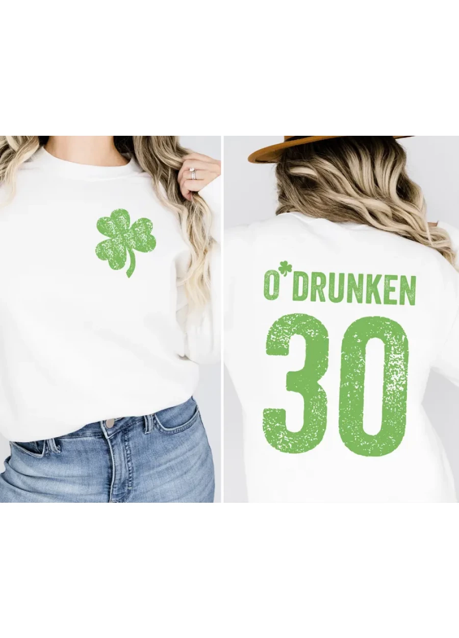 Personalized Name St Patricks Sweatshirt: Distressed Shamrock Hoodie, Custom Irish Sweater