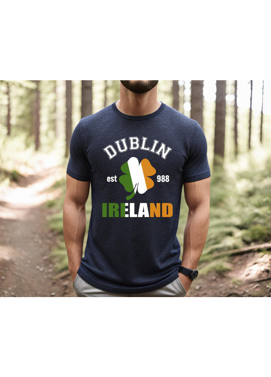 Dublin Ireland Shirt, Four Leaf Clover T-shirt, St Patricks Day Shamrock Tee