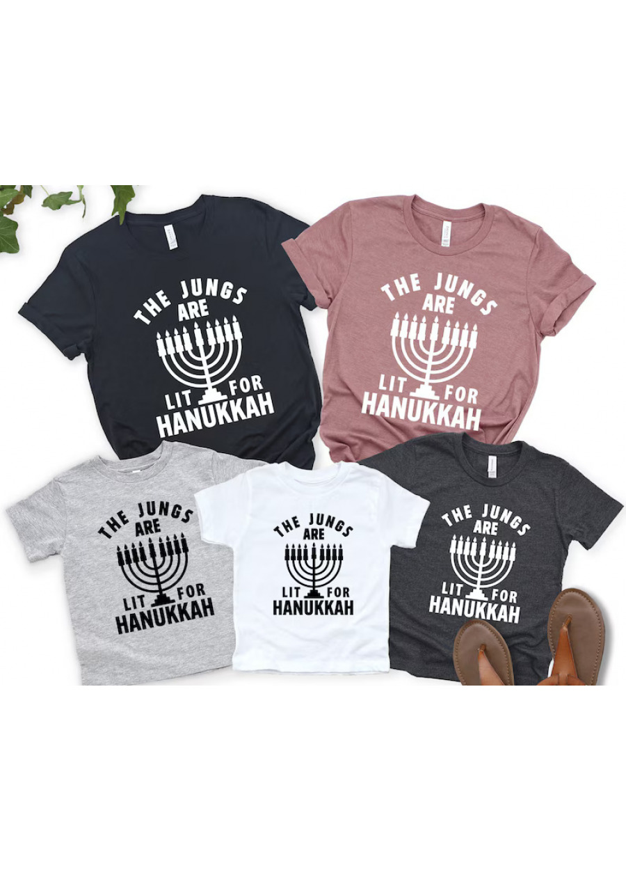 Hanukkah Family Shirts: Matching Menorah Celebration Tees
