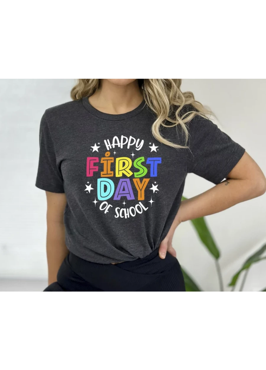 Happy First Day of School Teacher Shirt: Funny Team T-Shirt