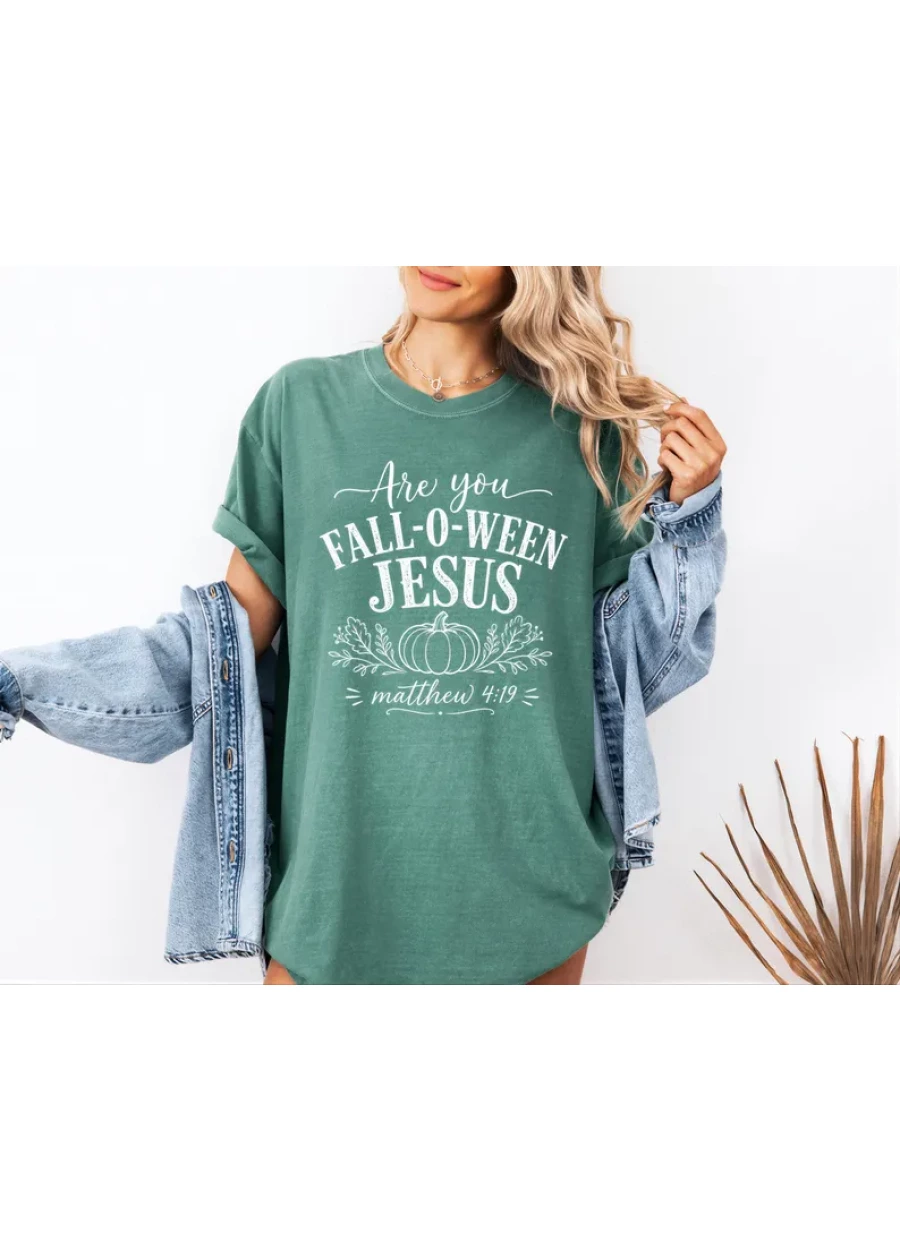 Comfort Colors® Christian Halloween Shirt, Are You Fall-O-Ween Jesus T-shirt, Fall Religious Tee