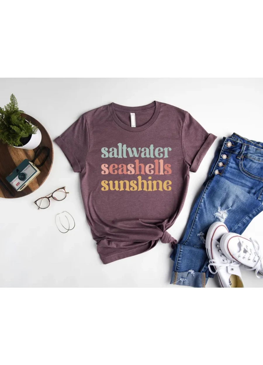 Saltwater Seashells Sunshine Shirt: Summer Vacation Tee