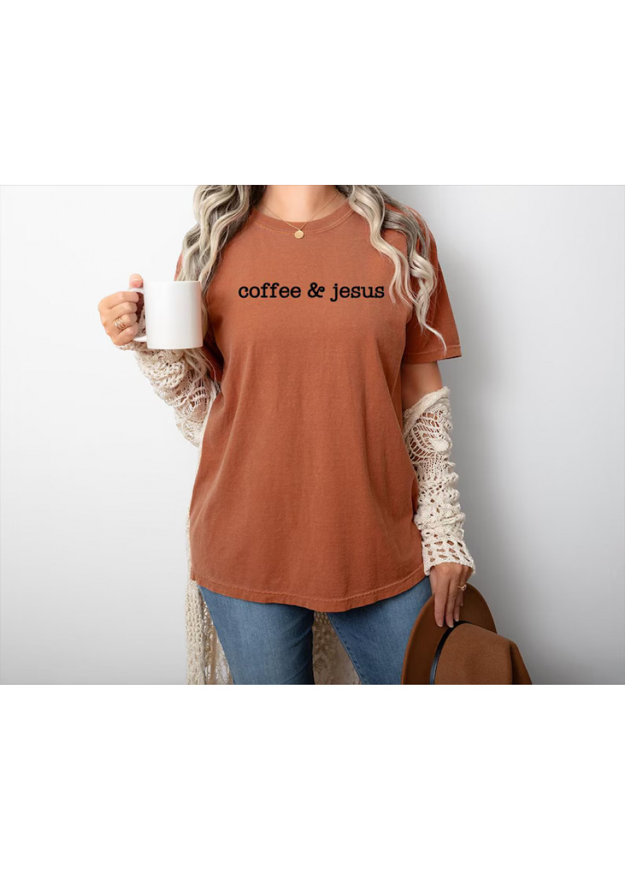 Coffee & Jesus Sweatshirt: Christian Graphic Tee, Faith and Caffeine Shirt