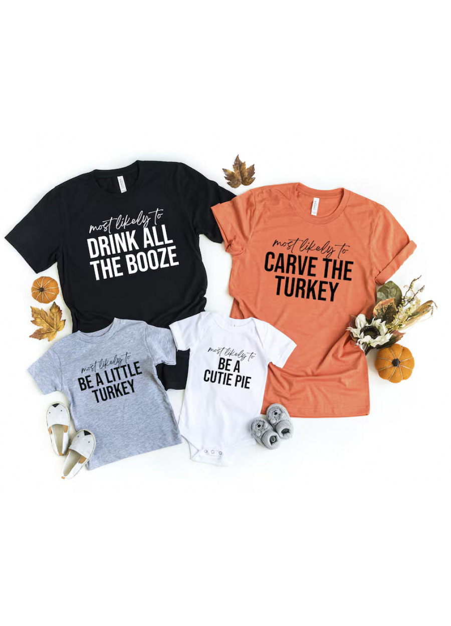 Personalized Thanksgiving T-Shirt: Funny Matching Family Shirts