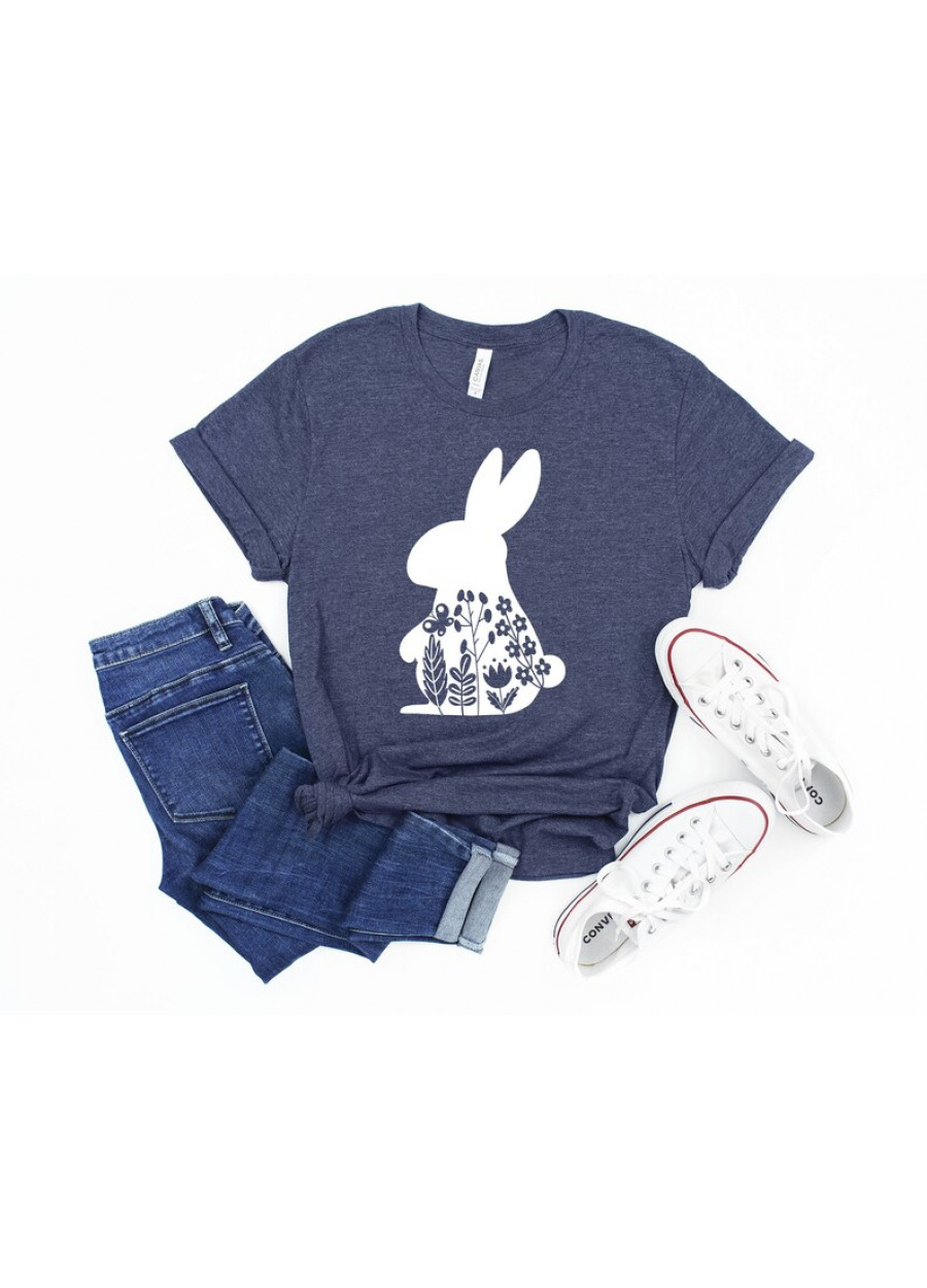 Floral Rabbit Easter Shirt: Nature Lover Tee
