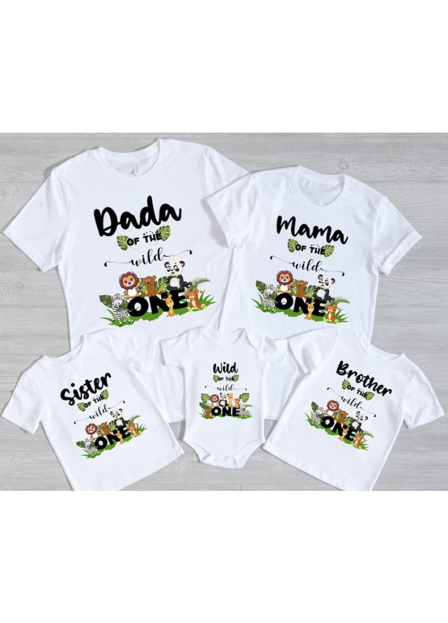 Wild One Birthday Shirts: Zoo Animals Family Matching Outfit