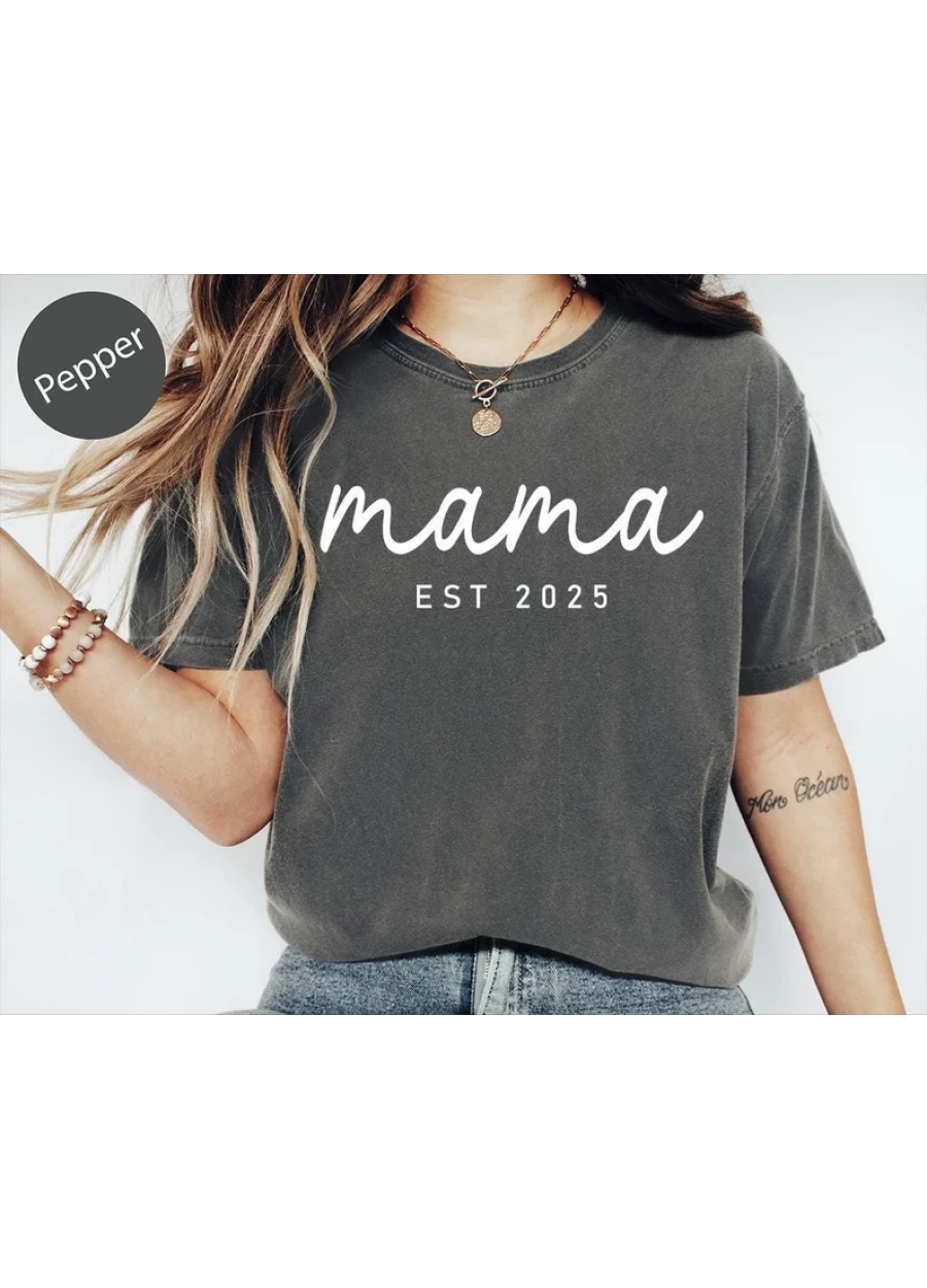 Comfort Colors® Mama Est Year Shirt, Custom Mama Shirt, Mothers Day Gift For Mom, Pregnancy Announcement Shirts, Mom Gift, Mom Birthday Gift