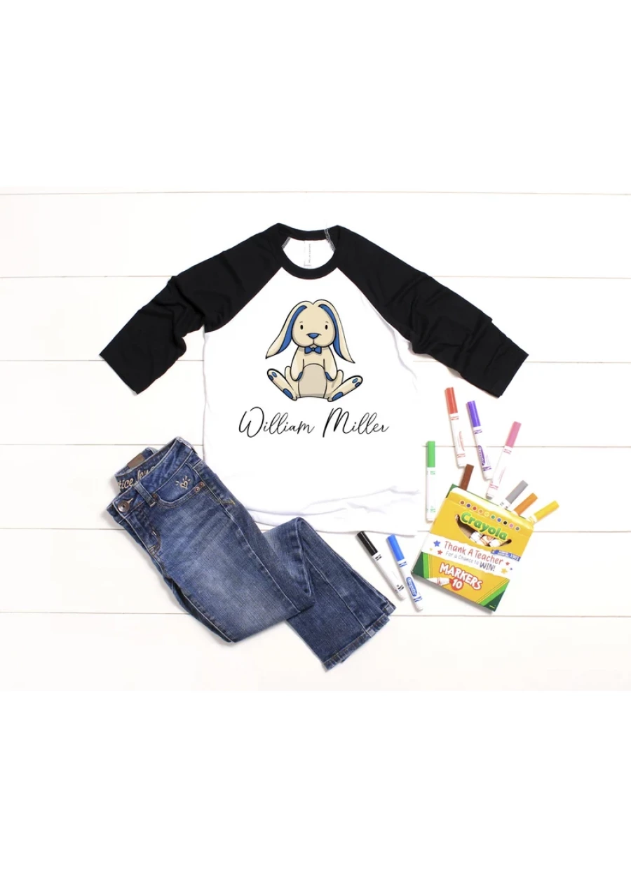 Personalized Easter Bunny T-shirt: Custom Name Toddler Boys Shirt