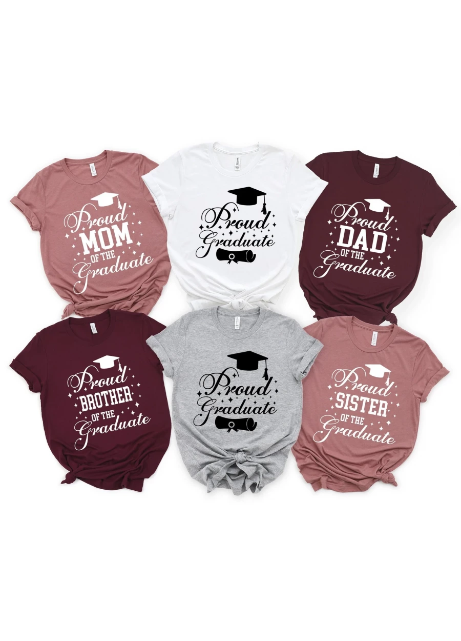 Custom Graduation Family Shirts: Proud Graduate, Mom, Dad T-Shirt