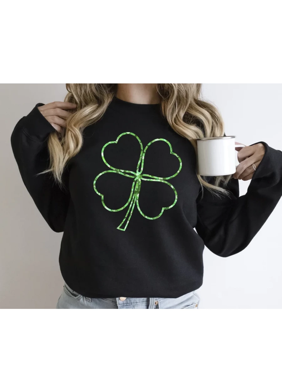 Glitter Shamrock Sweatshirt, Lucky Irish Crewneck