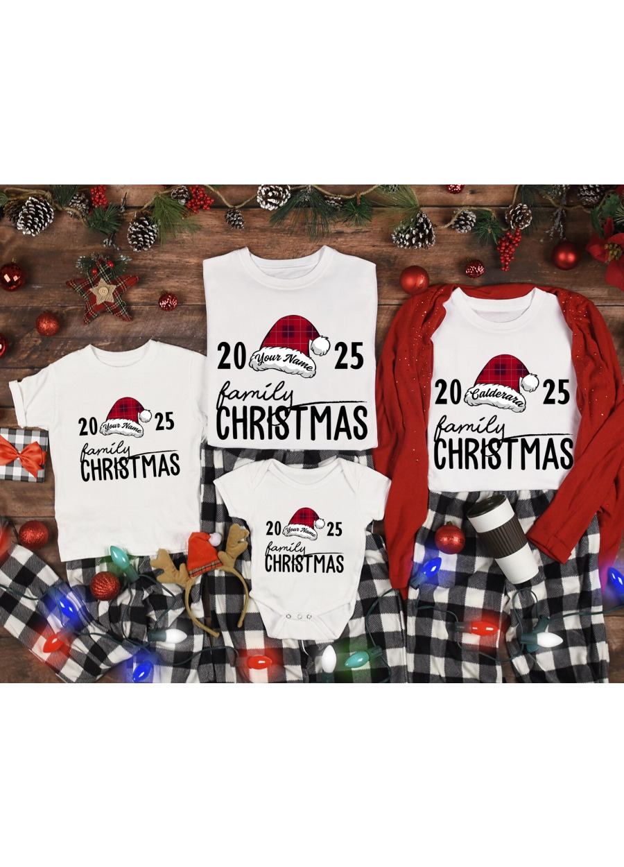 Personalized Family Christmas Shirt: Custom Matching Christmas Crew Tee