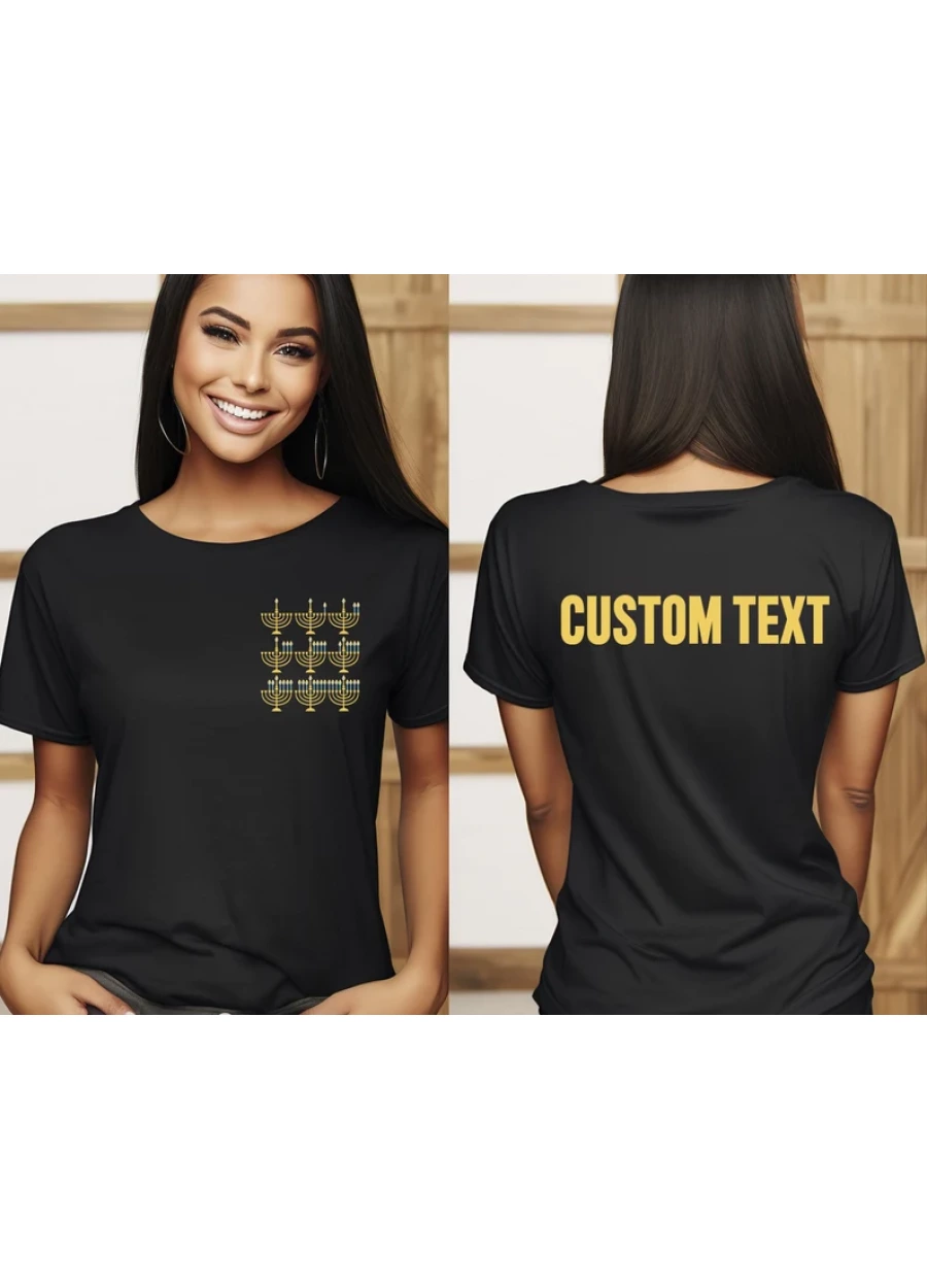 Personalized Hanukkah Menorah Shirt: Custom Jewish Holiday Tee