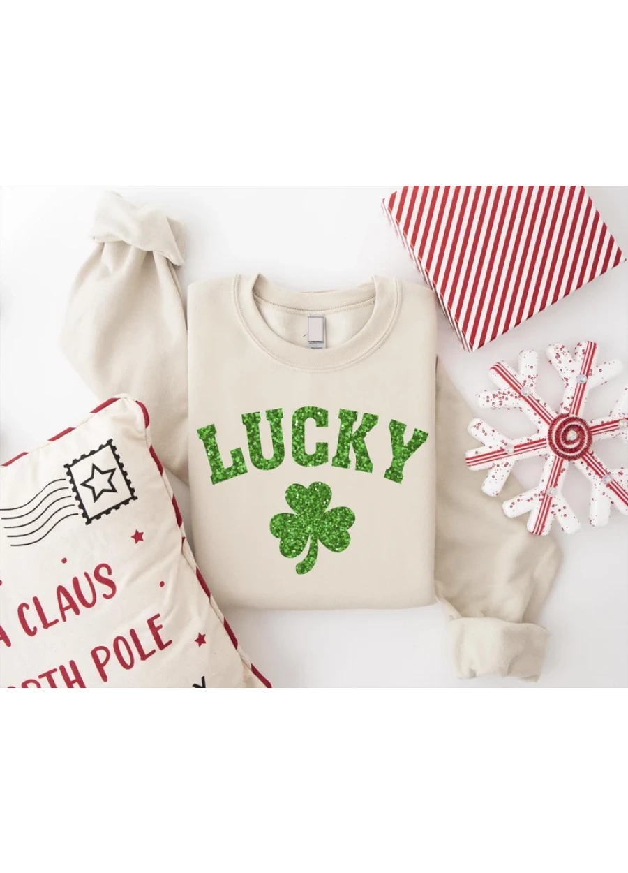 Lucky Glitter Shamrock Sweatshirt - St. Patrick's Day Irish Shirt