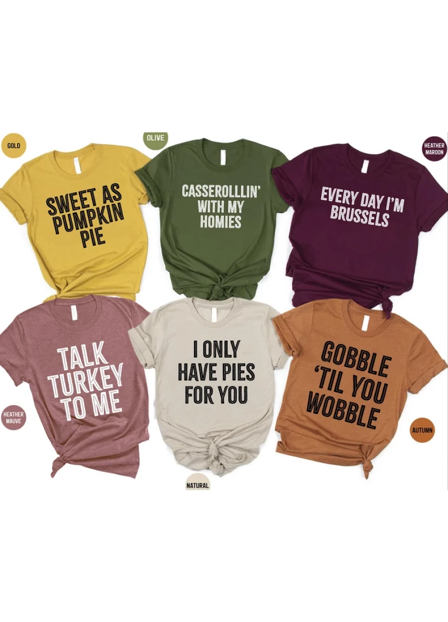 Funny Thanksgiving T-Shirts: Matching Family & Friendsgiving Group Shirts