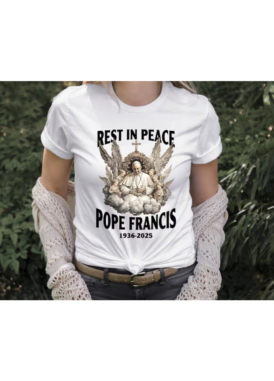 Pope Francis Memorial T-shirt: Catholic Tribute Tee