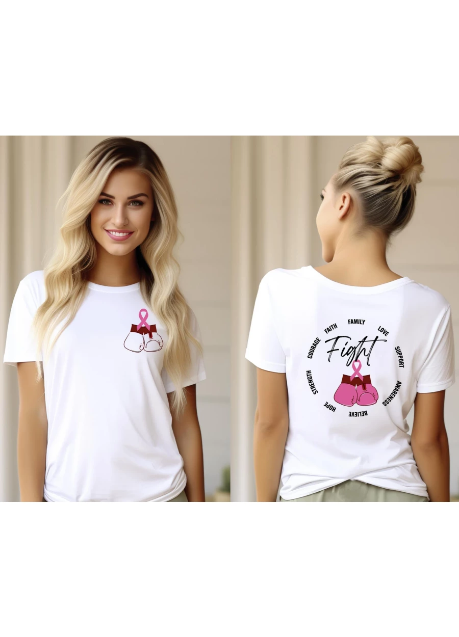 Pink Ribbon Breast Cancer Awareness T-shirt: Fighter Tee, Cancer Gifts