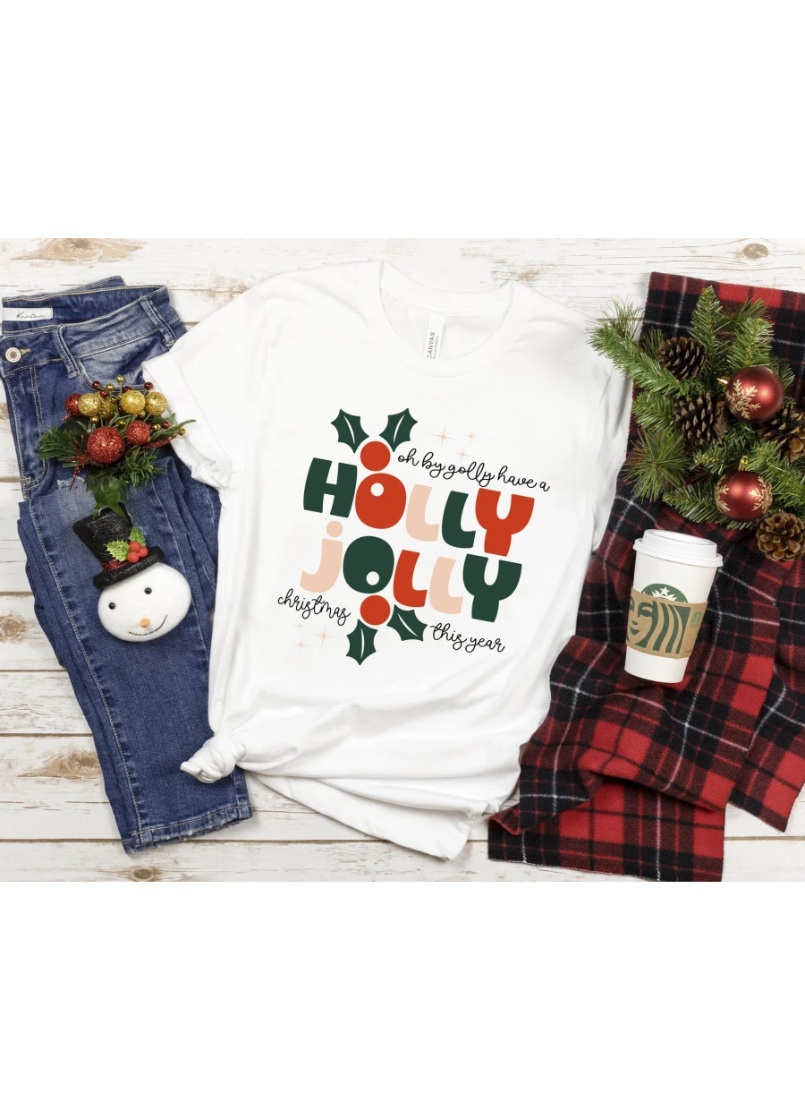 Holly Jolly Christmas Shirt: Matching Family Pajama Tee