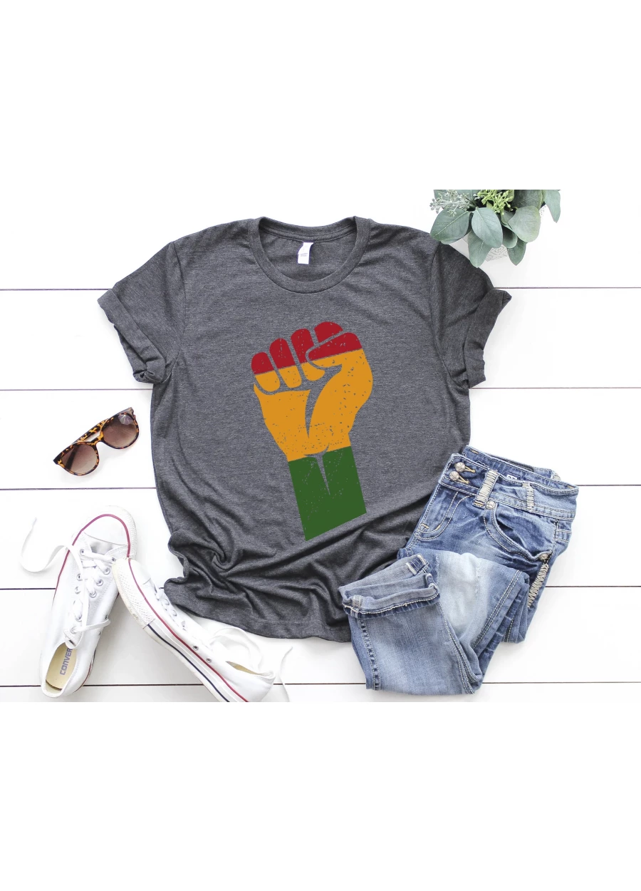 Black History Month Fist T-Shirt: BLM, Freedom, Human Rights Shirt