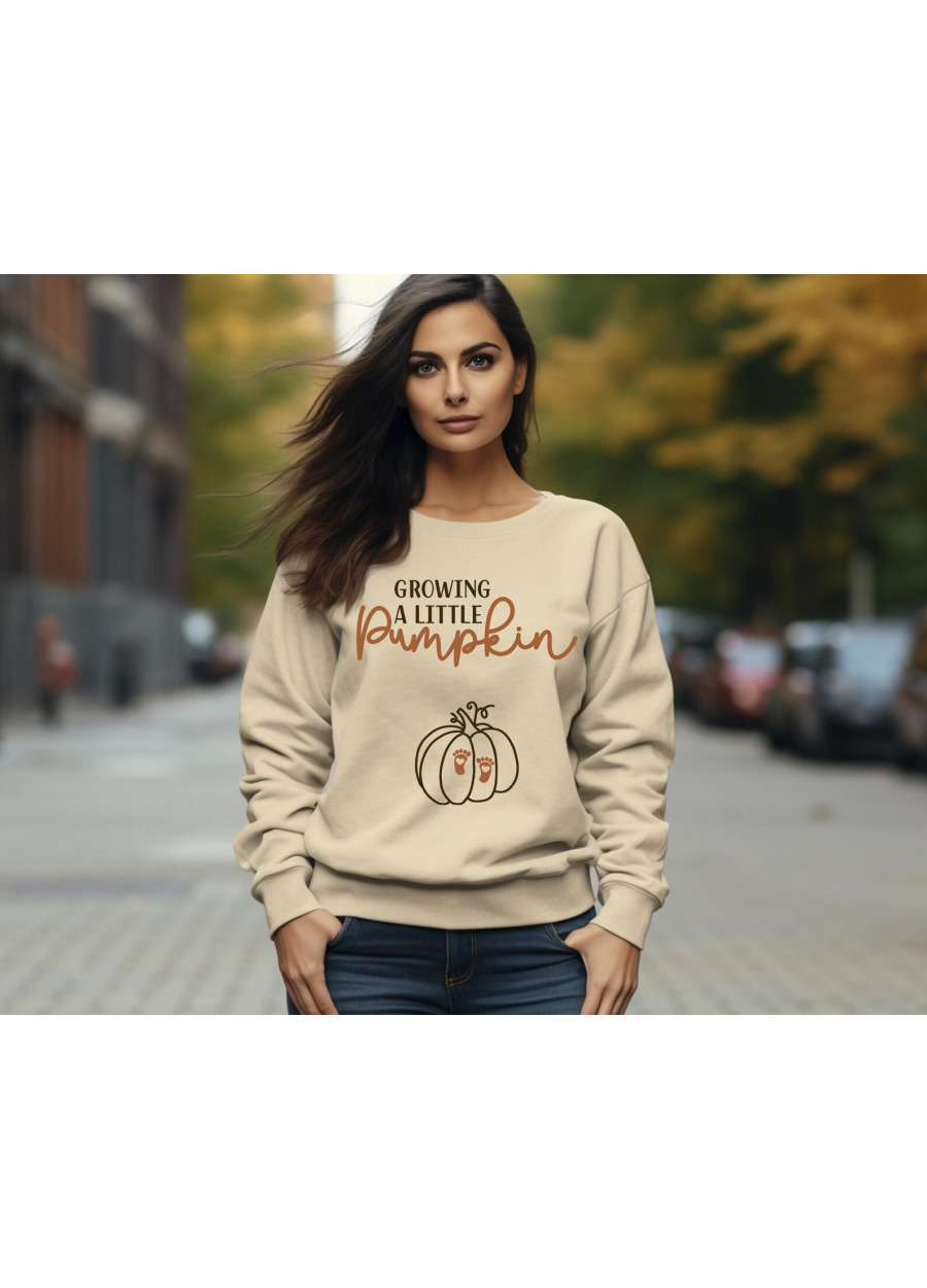 Growing A Little Pumpkin Maternity Sweatshirt - Fall Pregnancy Announcement