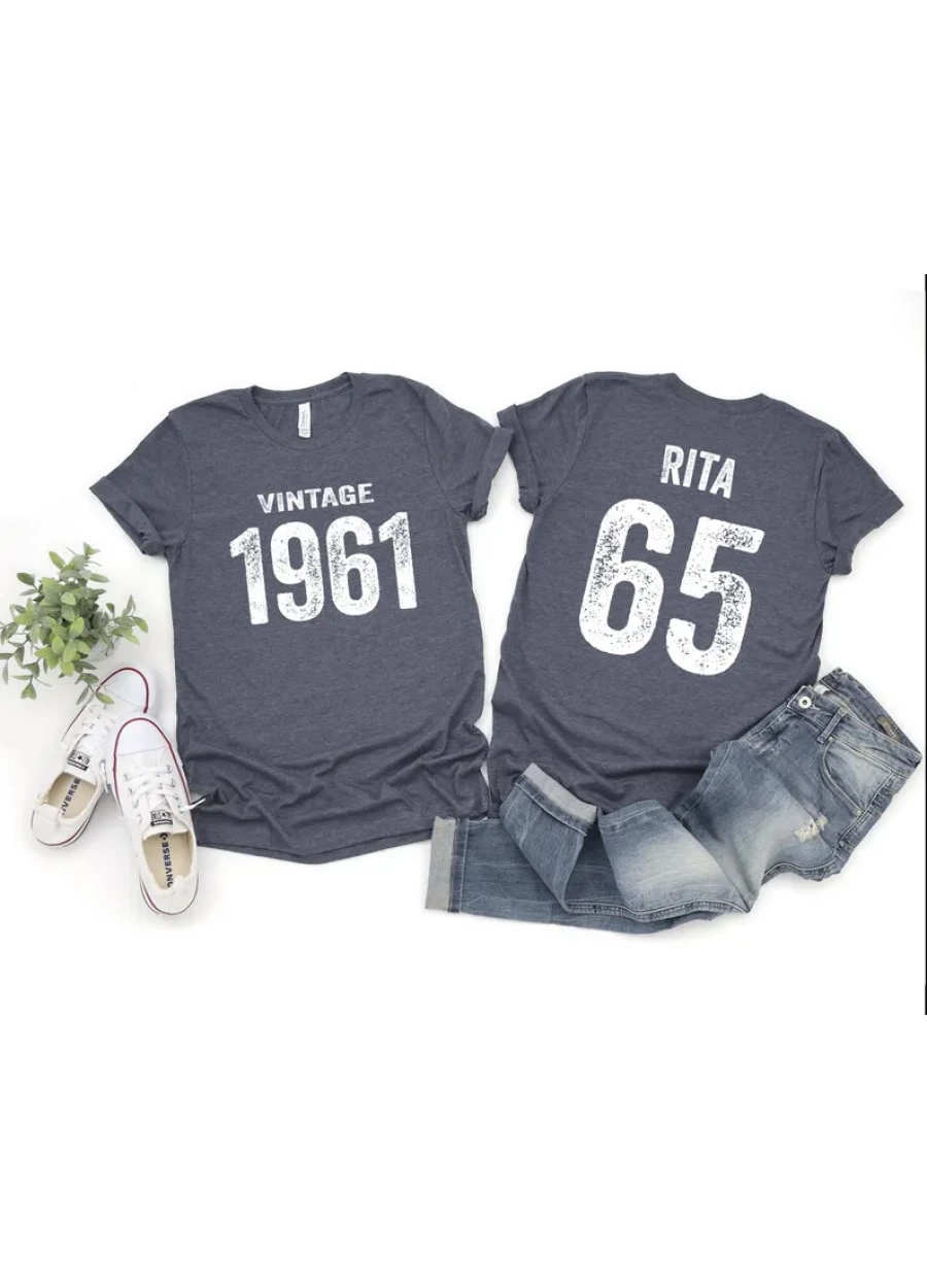 Vintage 1961 Shirt, Custom 65th Birthday T-Shirt